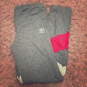 Gray And Pink Adidas Leggings